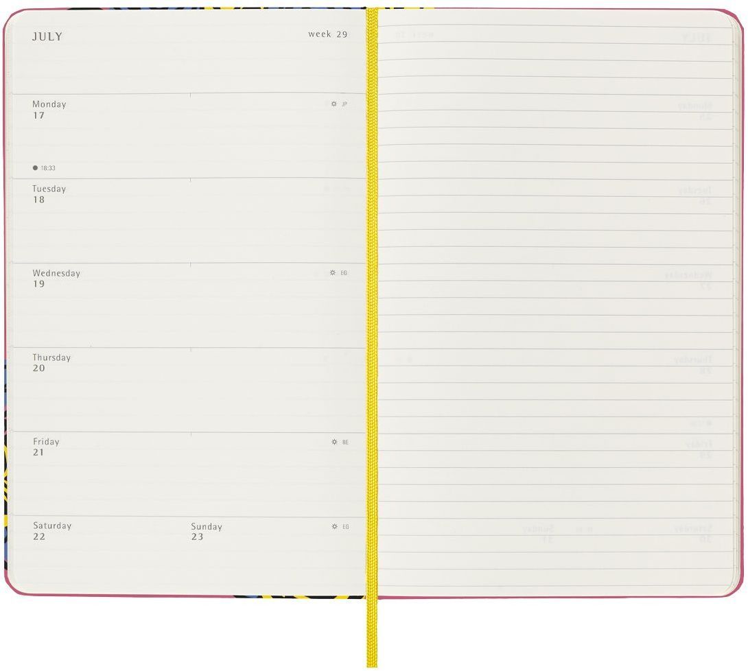 Carnețel Moleskine Weekly Notebook Planner Frida Kahlo, roz, A5, 2023