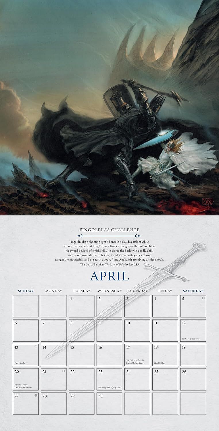 Tolkien Calendar 2025 The History of Middleearth Ozone.ro