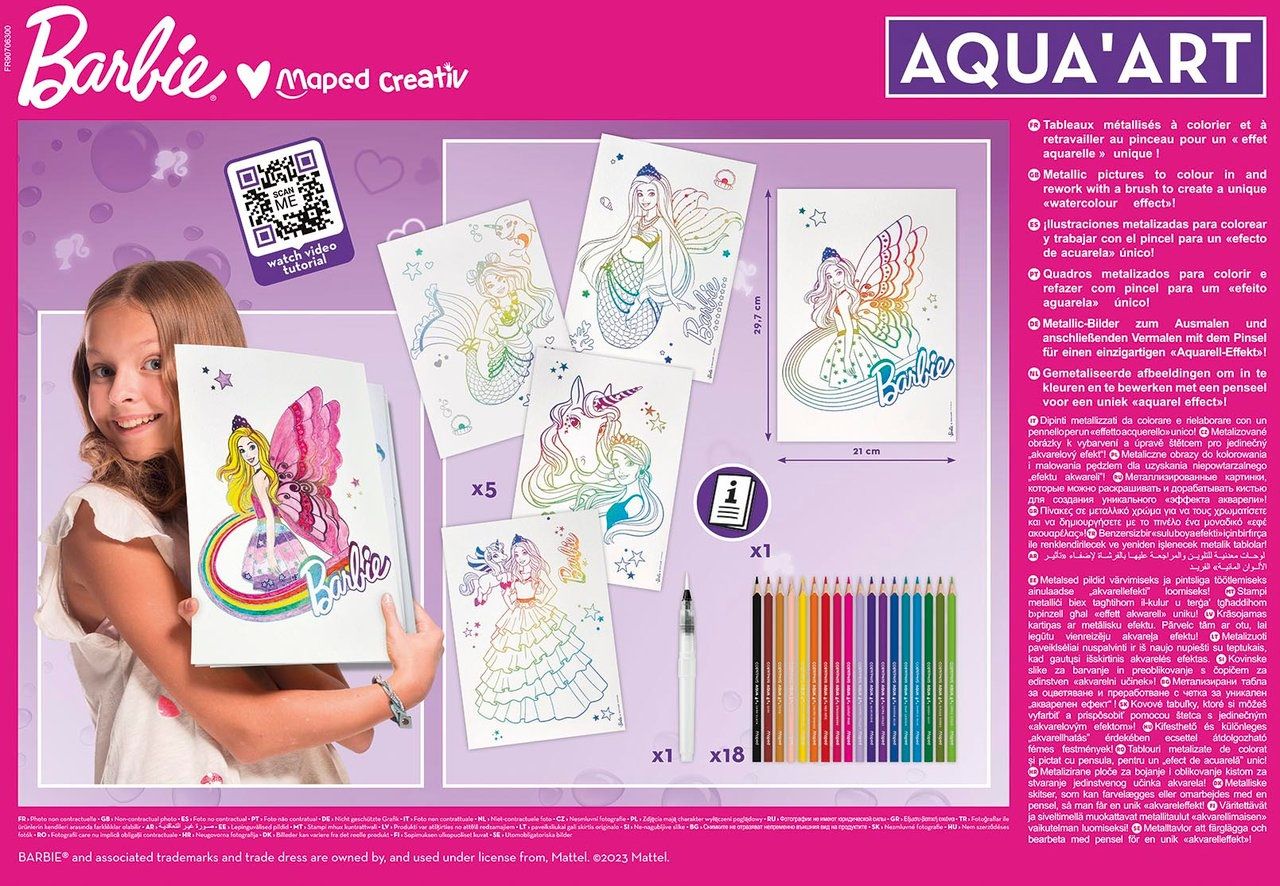 Maped CREATIV AQUA'ART Ausmal-Set Ballerina - Mit 3 Metallic-Tafeln, 10 Aquarellstiften & Pinsel