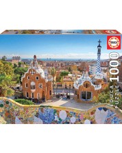 Puzzle Educa 1000 de piese - Vedere catre Barcelona, din Parcul Guell
