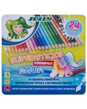 Creioane acuarele colorate Jolly Kinder Aqua - 24 de culori