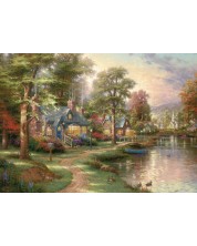 Puzzle Schmidt din 1500 de piese - Thomas Kinkade Hometown Lake -1