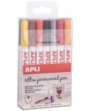 Set markere permanente  APLI - 14 culori metalice, Extra Fine -1