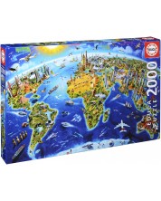 Puzzle Educa de 2000 piese - Atractii mondiale