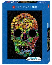 Puzzle Heye de 1000 piese - Schita cu craniu, John Burgerman