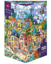 Puzzle Heye din 1500 de piese - Oras fericit, Rita Berman -1