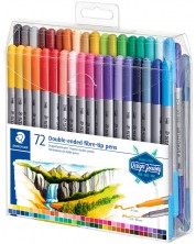 Carioci colorate Staedtler - 72 culori, cu doua capete -1