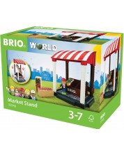 Jucărie de asamblat Brio World - Tarabă de piață, 11 piese -1