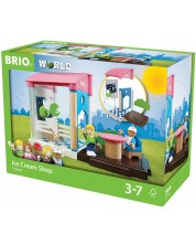 Jucărie de asamblat Brio World - Magazin de înghețată, 13 piese -1