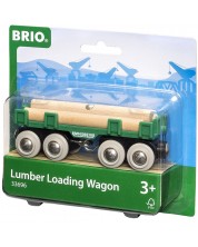Accesoriu feroviar Brio - Vagon pentru material lemnos -1