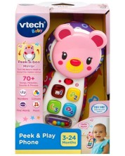 Jucărie pentru copii Vtech - Telefon ursulet roz (în engleză) -1