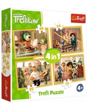 Puzzle Trefl 4 in 1 - Mingea familiei Treflik -1