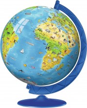 3D Puzzle Ravensburger din 180 de piese - Harta globului a lumii -1