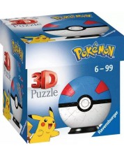 3D Puzzle Ravensburger din 54 de piese - Pokemon: Great Ball -1