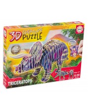 Puzzle 3D Educa de 67 piese - Triceraptor