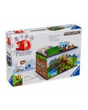 Puzzle 3D Ravensburger din 216 de piese - Maincraft, cutie de depozitare