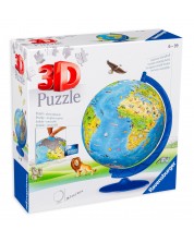 Puzzle 3D Ravensburger de 180 piese - Glob pentru copii