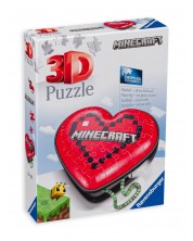 Puzzle 3D cu 54 de piese Ravensburger - Maincraft: inimă