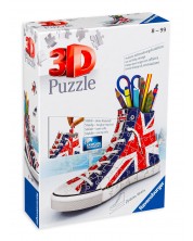 3D Puzzle Ravensburger din 108 de piese - Pantof, Union Jack -1