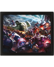 Poster 3D cu ramă Pyramid Marvel: Avengers - Future Fight Heroes Assault