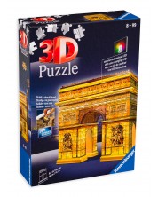 Puzzle 3D Ravensburger din 216 de piese - Arcul de Triumf noaptea -1