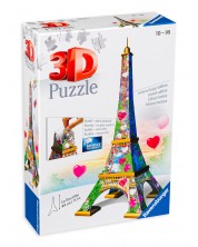 Puzzle 3D Ravensburger de 216 piese - Eiffel Tower - Love Edition