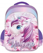 Rucsac 3D S. Cool - Unicorn, cu 2 compartimente, lumini LED