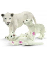 Set figurine Schleich Wild Life - Leoaica alba cu pui -1