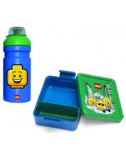 Set sticla si cutie pentru mancare Lego Iconic Lunch - Albastru