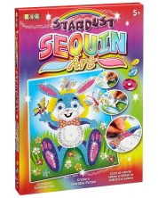 Set creativ KSG Crafts Sequin Art Stardust - Arta cu paiete si brocart, Iepure -1