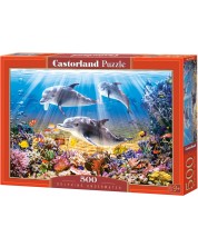 Puzzle Castorland din 500 de piese - Delfini in apa -1