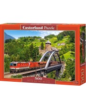 Puzzle Castorland de 500 piese - Tren pe pod