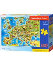 Puzzle Castorland din 100 de piese - Harta Europei -1