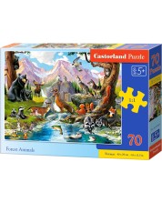 Puzzle Castorland din 70 de piese - Animale  de padure -1