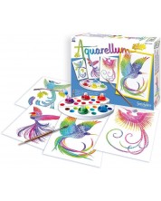 Set de colorat cu acuarele Sentosphere Aquarellum Junior - Pasarile paradisului
