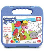 Puzzle de colorat Educa de 20 piese - Animalsm, cu acuarele