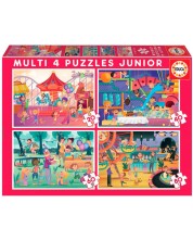 Puzzle Educa 4 in 1 - Parks and Children's party