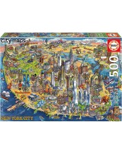 Puzzle Educa de 500 piese - Map of New York