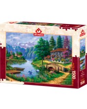 Puzzle  Art Puzzle de 1500 piese - Village By Lake