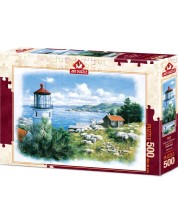 Puzzle Art Puzzle din 500 de piese - Seafront Lighthouse -1