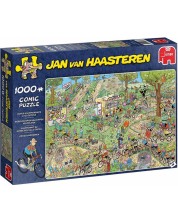 Puzzle Jumbo din 1000 de piese - Cross cu biciclete, Jan Van Haasteren -1