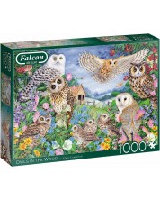 Puzzle Falcon din 1000 de piese - Bufnite in padure, Claire Comerford -1