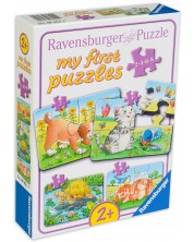 Puzzle Ravensburger 4 în 1 - Animale dragute -1