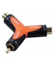 Adaptor Bespeco - SLAD360, RCA - RCA, negru/portocaliu