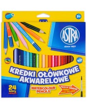 Creioane colorate acuarela Astra - 24 culori
