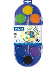 Vopsele acuarele Milan - Ф45 mm, 12 culori + perie