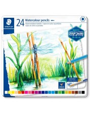 Creioane acuarela Staedtler Design Journey - 24 de culori, in cutie metalica -1