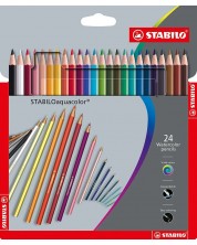Creioane acuarela Stabilo Aquacolor – 24  de culori -1