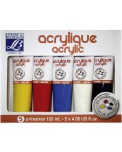 Vopsele acrilice Lefranc & Bourgeois - 5 culori x 120 ml