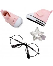 Accesorii pentru păpuși Orange Toys Sweet Sisters - Adidași, snood și ochelari roz -1